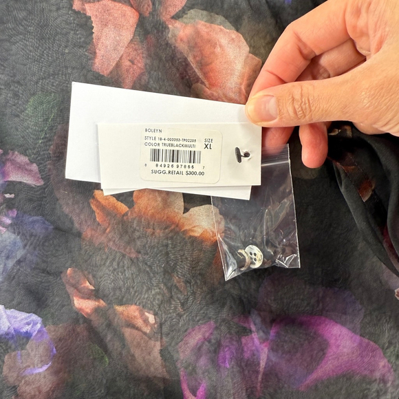 EQUIPMENT Boleyn Button front floral print sheer silk blouse size XL NEW - Picture 9 of 16